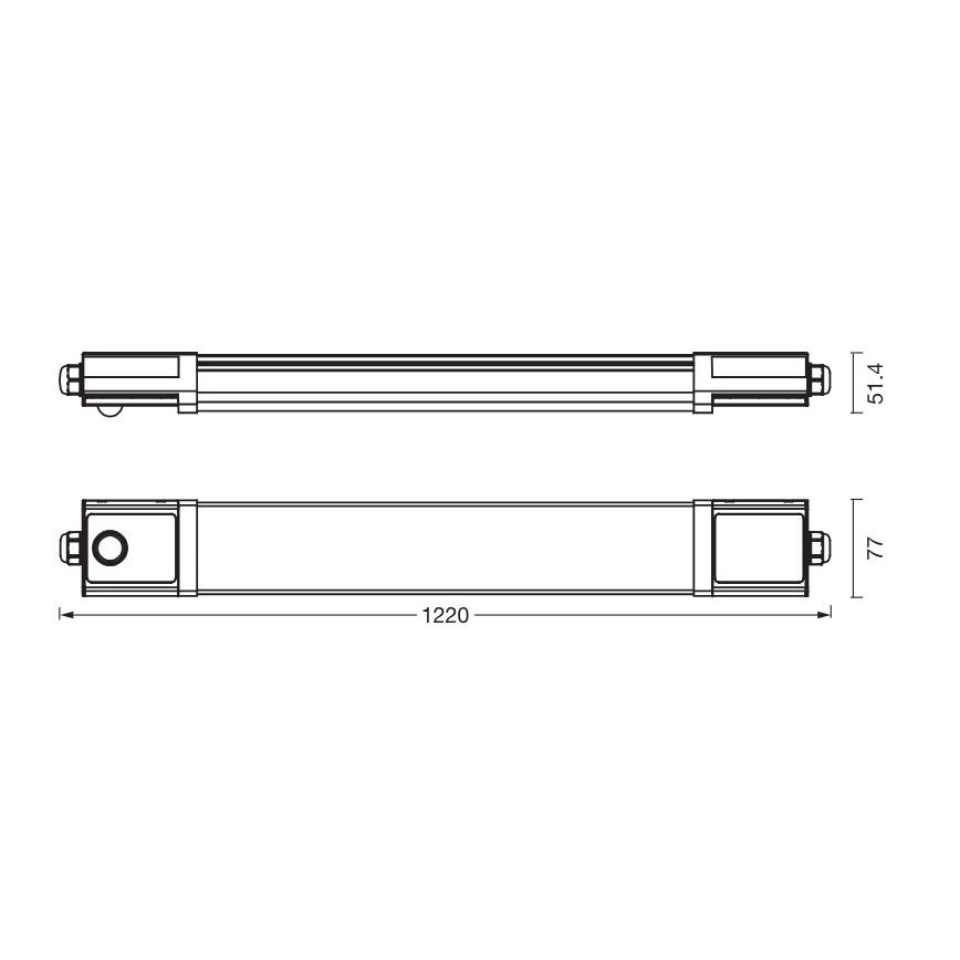 Osram - Luminaria técnica fluorescente LED con sensor de crepúsculo y detector de movimiento SUBMARINE LED/36W/230V 122 cm IP65