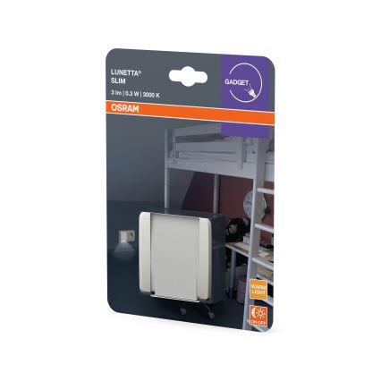 Osram - Luz nocturna LED con sensor de crepúsculo LUNETTA LED/0,3W/230V blanca