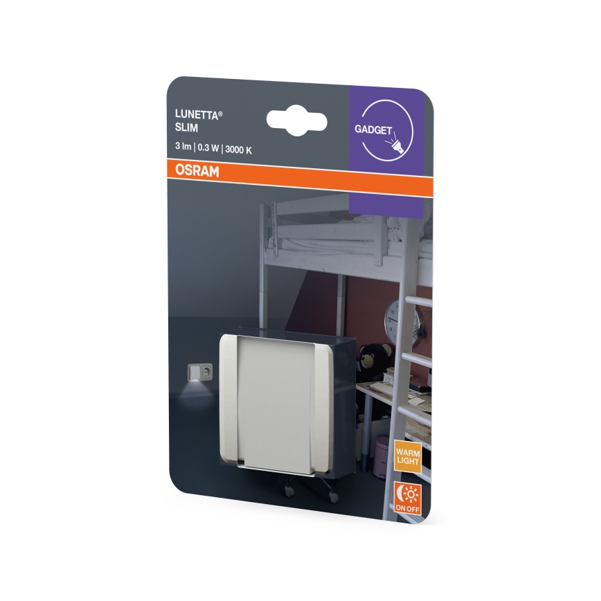 Osram - Luz nocturna LED con sensor de crepúsculo LUNETTA LED/0,3W/230V blanca