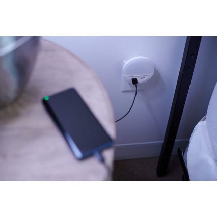Osram - Luz nocturna LED para enchufe con sensor LUNETTA 2xUSB LED/13W/230V