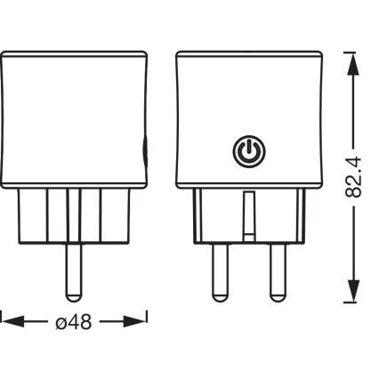 Osram - Pack de 2 enchufes inteligentes SMART+ MATTER SCHUKO 2300W/230V/10A Wi-Fi blanco