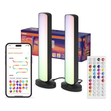 Osram - Pack de 2 lámparas de sobremesa LED RGBW regulables MOOD LIGHT LED/4W/230V 2700-6500K Wi-Fi + mando a distancia
