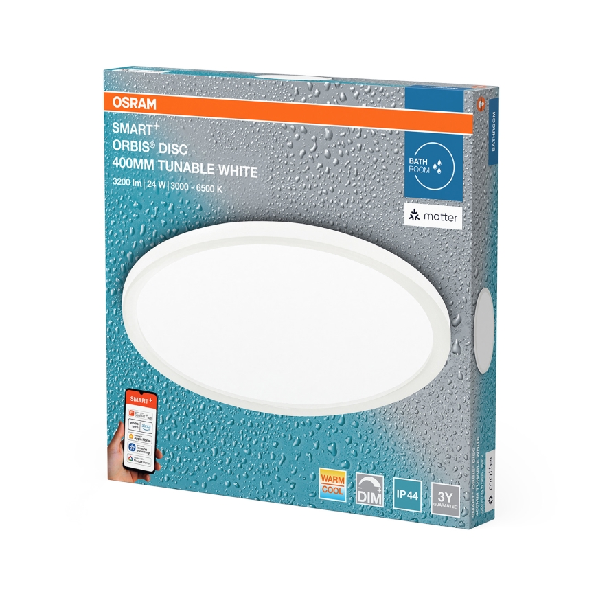 Osram - Luminaria LED regulable de techo para baño SMART+ DISC LED/24W/230V 3000-6500K IP44 Wi-Fi