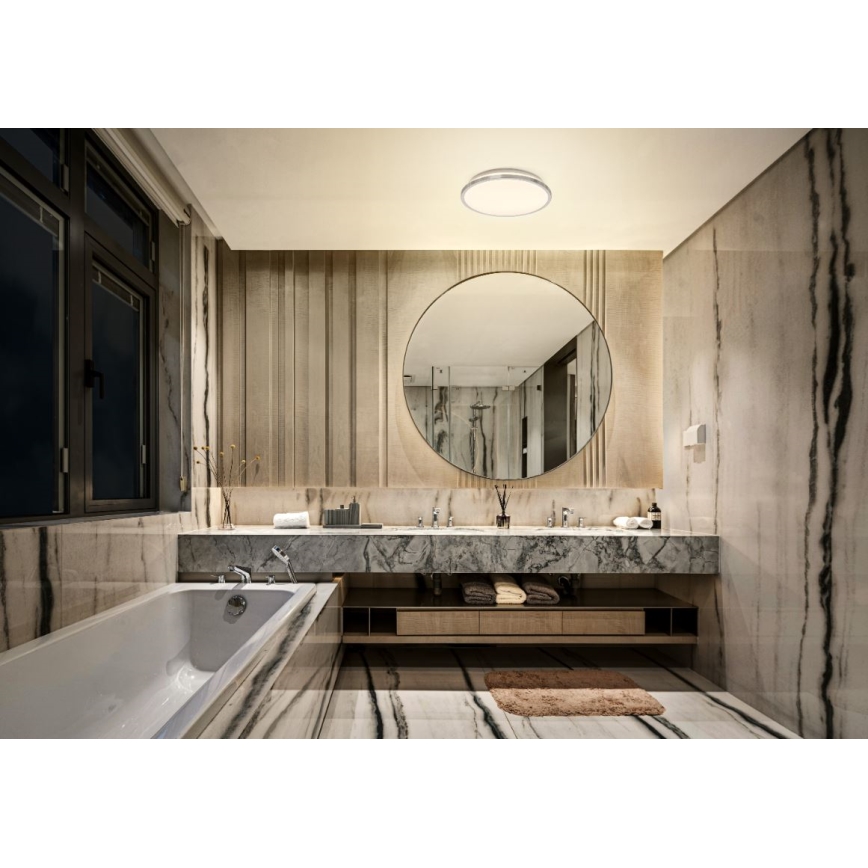 Osram - Plafón LED de techo para baño DISC LED/18W/230V 3000/4000K Ø 30 cm IP44 plateado