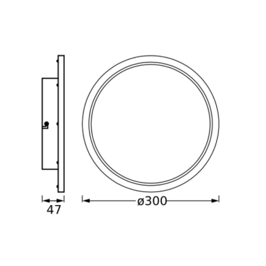 Osram - Plafón LED de techo para baño DISC LED/18W/230V 3000/4000K Ø 30 cm IP44 plateado