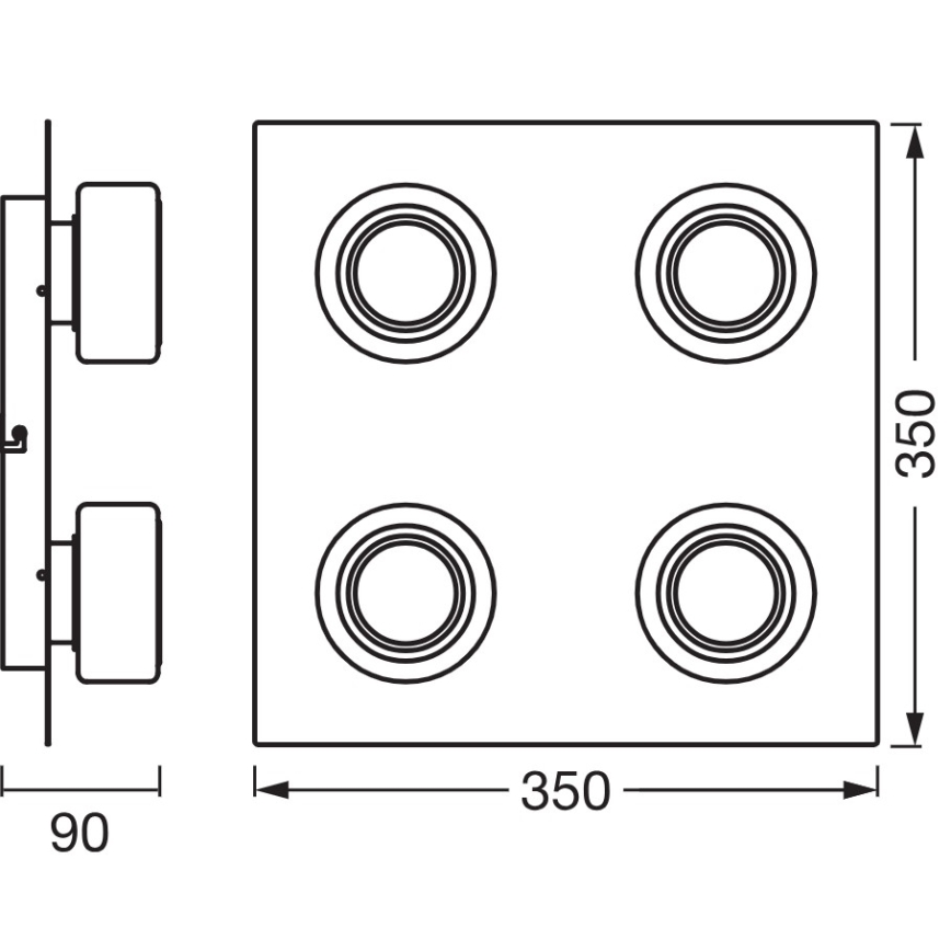 Osram - Plafón LED para baño ORBIS FLAME 4xLED/5,5W/230V 3000/4000K IP44 acabado cromado brillante