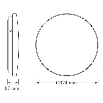 Osram - Plafón LED ROUND, 24 W / 230 V, Ø 37 cm