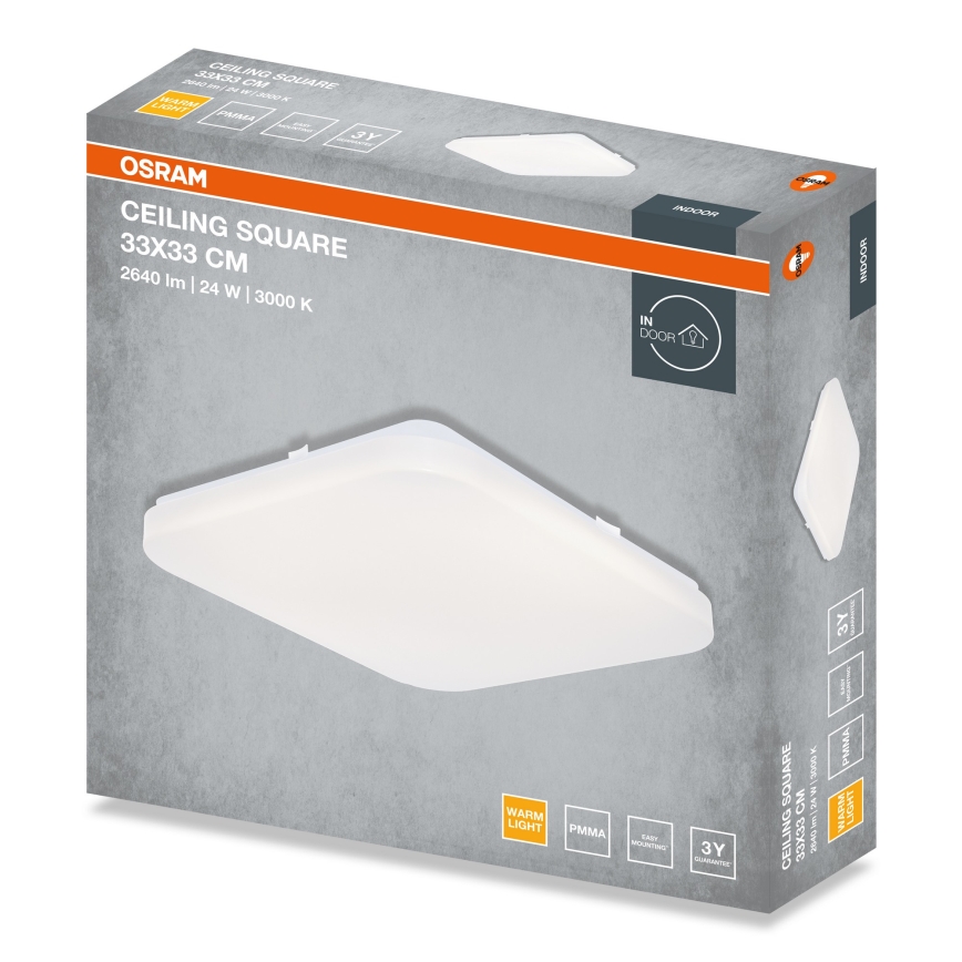 Osram - Plafón LED SQUARE, 24 W, 230 V, 33x33 cm
