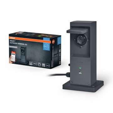 Osram - Poste para exterior inteligente con 2 enchufes SCHUKO y repetidor Wi-Fi, IP44