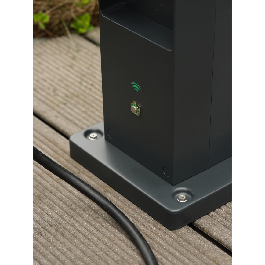 Osram - Poste para exterior inteligente con 2 enchufes SCHUKO y repetidor Wi-Fi, IP44