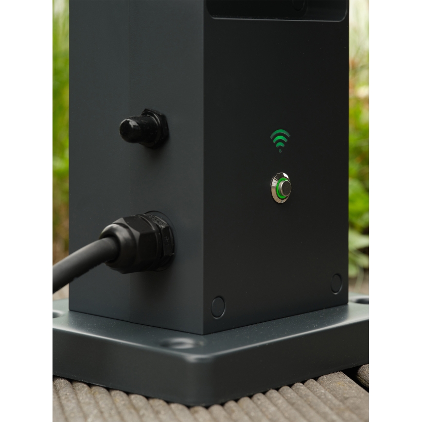 Osram - Poste para exterior inteligente con 2 enchufes SCHUKO y repetidor Wi-Fi, IP44