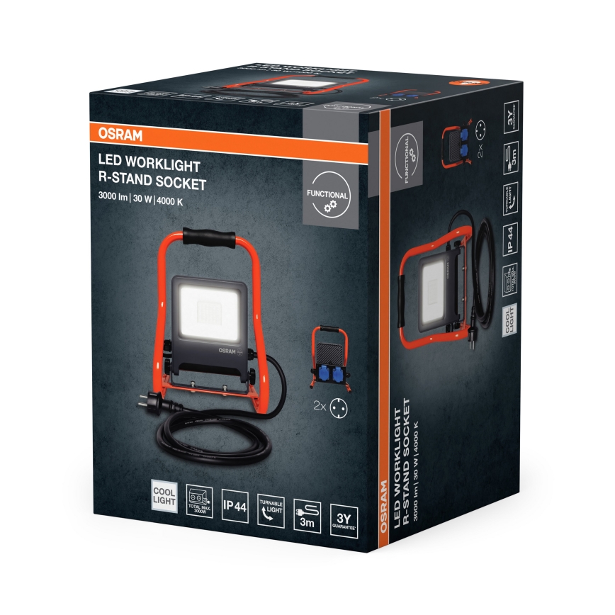 Osram - Proyector LED con soporte R-STAND LED/30W/230V 4000K P44 naranja