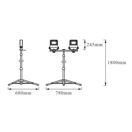 Osram - Proyector LED con soporte TRIPOD 2xLED/50W/230V IP65