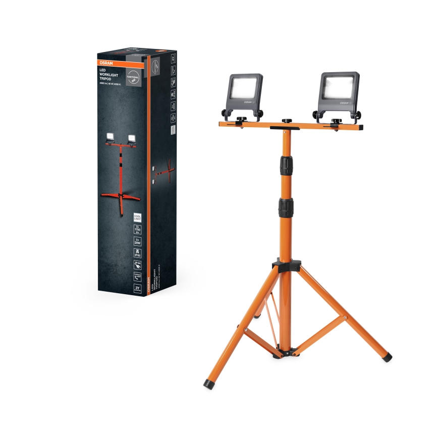 Osram - Proyector LED con soporte TRIPOD 2xLED/20W/230V 4000K IP65 naranja/antracita