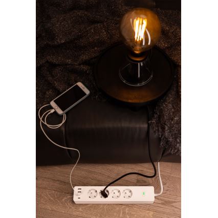 Osram - Regleta SMART+ 4Z tipo F + 2xUSB-A + 2xUSB-C Wi-Fi