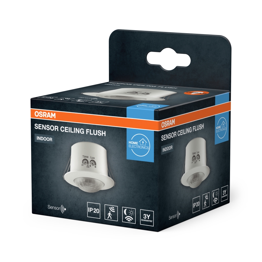 Osram - Sensor de movimiento empotrable para techo 360° FLUSH 230V blanco
