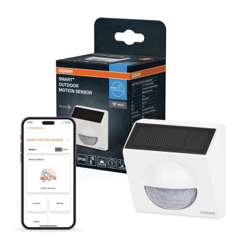 Osram - Sensor solar de movimiento para exterior SMART+ 3,7V blanco IP65 Wi-Fi 800 mAh
