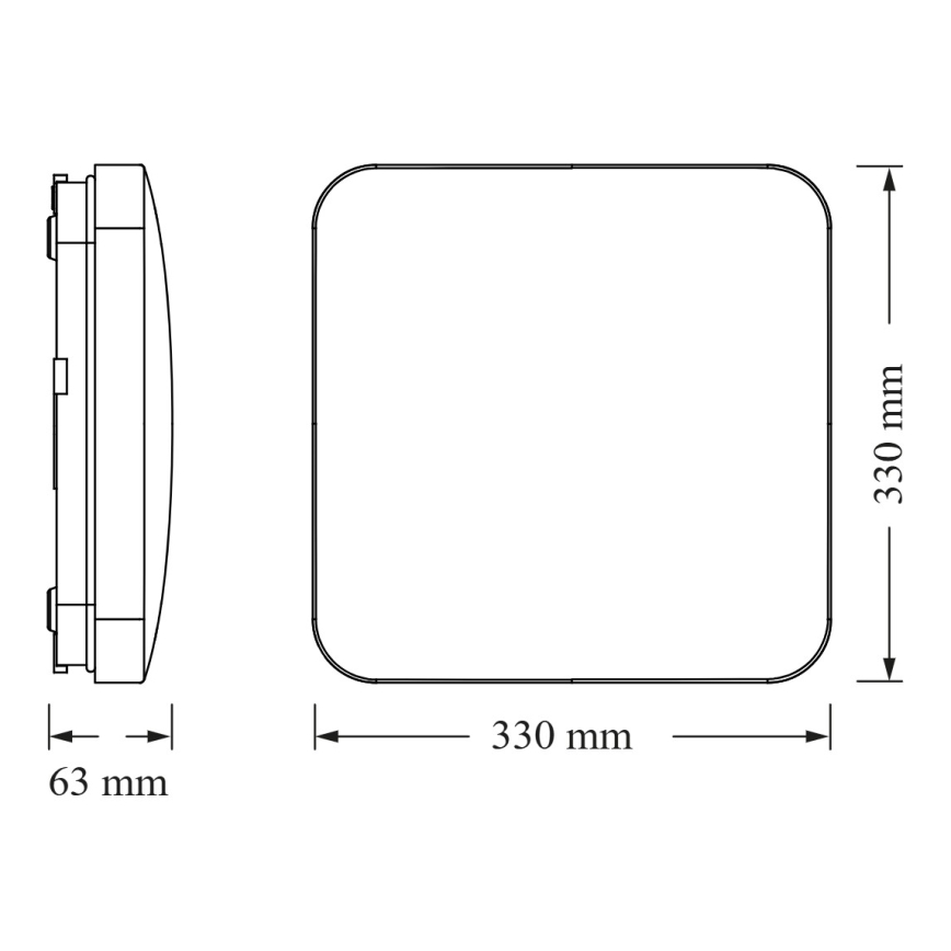 Osram - Lámpara de techo LED con sensor crepuscular SQUARE LED/24W/230V 33x33 cm