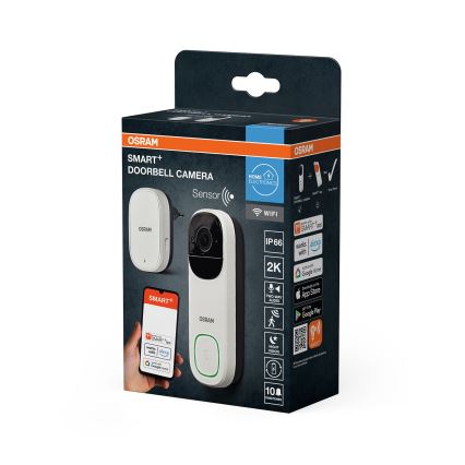 Osram - Timbre de vídeo inteligente con sensor 2K SMART+ 230V IP66 Wi-Fi