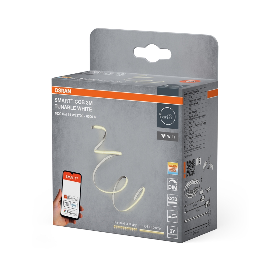 Osram - Tira LED regulable SMART+ COB 3m LED/14W/230V 2700-6500K Wi-Fi