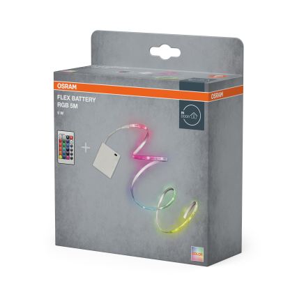 Osram - Tira LED RGB regulable FLEX BATTERY 5 m LED/5 W/4xAA + mando a distancia