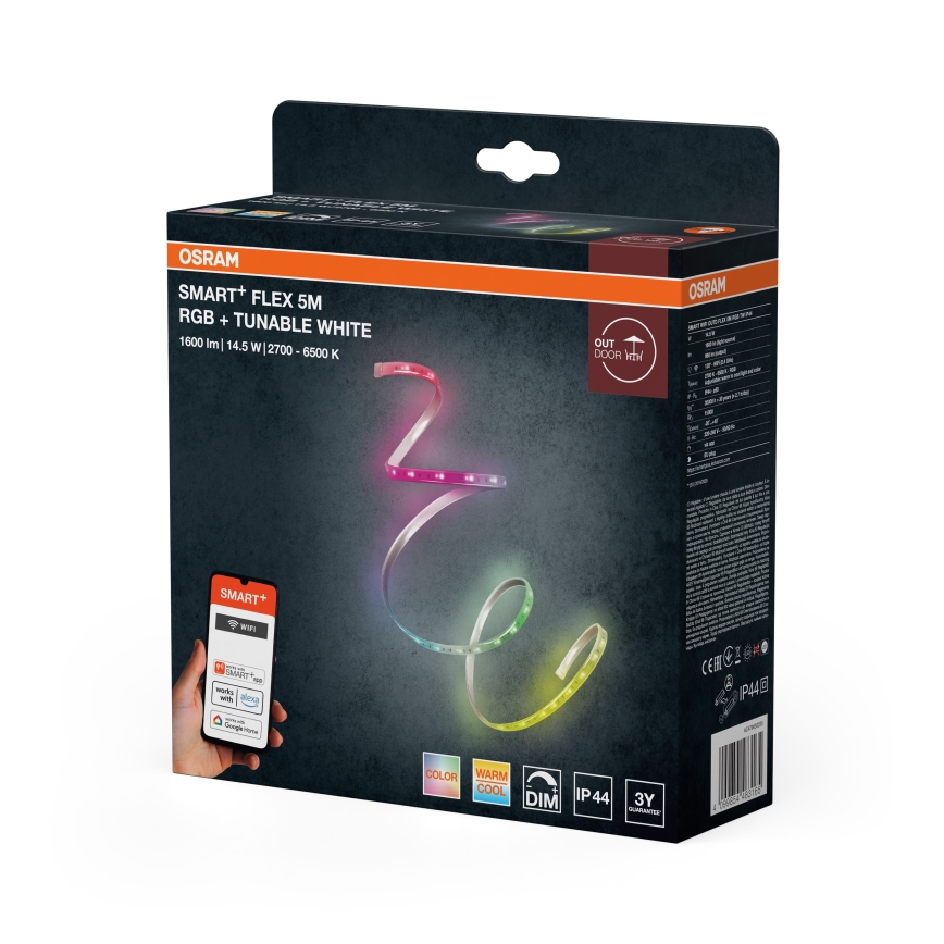 Osram - Tira LED RGBW regulable para exterior SMART+ FLEX 5m LED/14,5W/230V 2700-6500K IP44 Wi-Fi