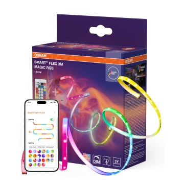 Osram - Tira LED RGB regulable SMART+ MAGIC FLEX 3m LED/15,5W/230V Wi-Fi + mando a distancia