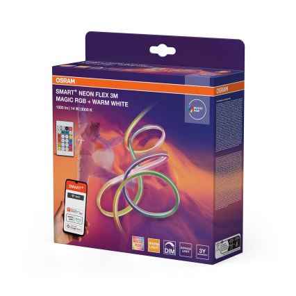 Osram - Tira LED RGBW regulable para exterior SMART+ MAGIC 3 m LED/14W/230V IP44 Wi-Fi + mando a distancia