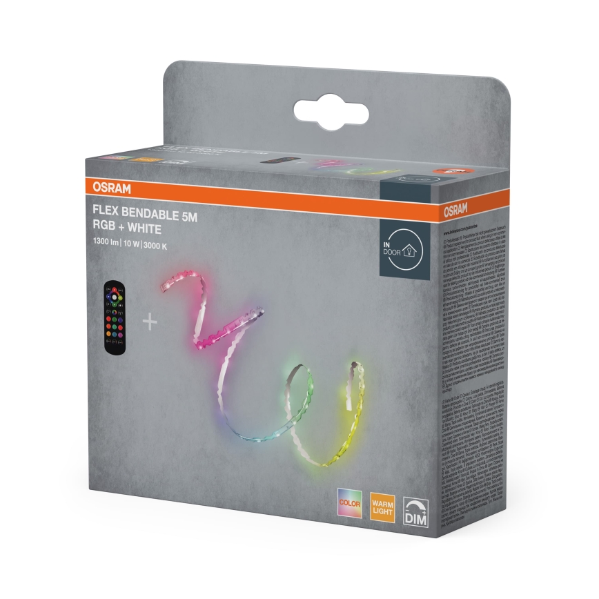 Osram - Tira LED RGBW regulable FLEX 5m LED/10W/230V + control remoto