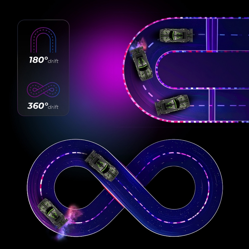 Overmax - coche de drift RC con mando a distancia 2 en 1 X-OVERSLIDE 1000 mAh negro/verde/azul/rojo
