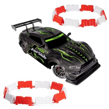 Overmax - coche de drift RC con mando a distancia 2 en 1 X-OVERSLIDE 1000 mAh negro/verde/azul/rojo