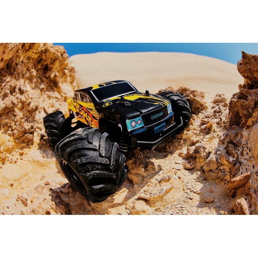 Overmax - Coche RC teledirigido X-JOLT 1000 mAh negro/amarillo
