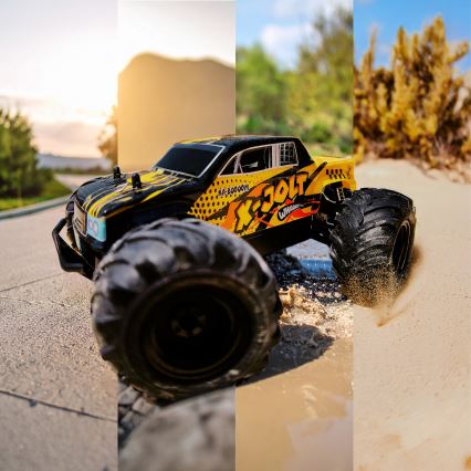 Overmax - Coche RC teledirigido X-JOLT 1000 mAh negro/amarillo