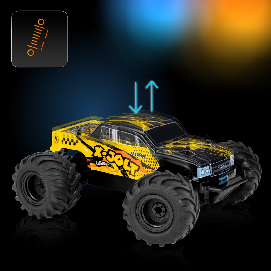 Overmax - Coche RC teledirigido X-JOLT 1000 mAh negro/amarillo