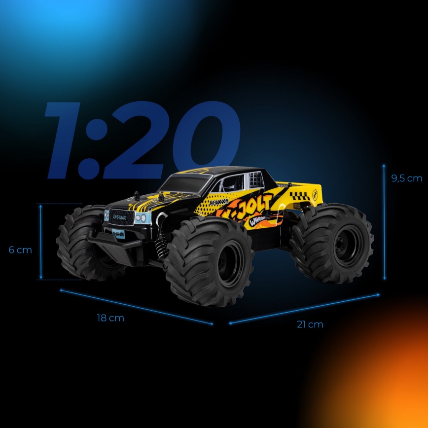 Overmax - Coche RC teledirigido X-JOLT 1000 mAh negro/amarillo