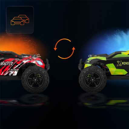 Overmax - coche RC con mando a distancia X-MONSTER 3.5 1700 mAh negro/rojo/verde