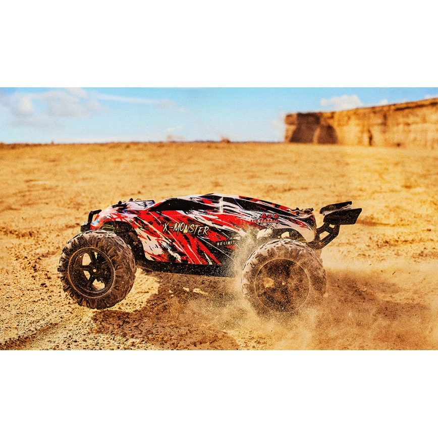 Overmax - coche RC con mando a distancia X-MONSTER 3.5 1700 mAh negro/rojo/verde