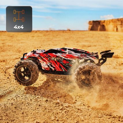 Overmax - coche RC con mando a distancia X-MONSTER 3.5 1700 mAh negro/rojo/verde