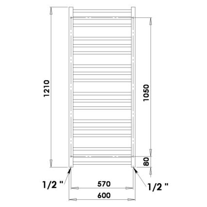 P.M.H. AV4C - Radiador toallero para baño AVENTO 360 W 121 cm cromo brillante