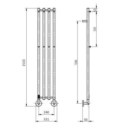 P.M.H. MO1B-RK - Toallero eléctrico para toallas MONA 93W/230V 153,3 cm IP44 negro