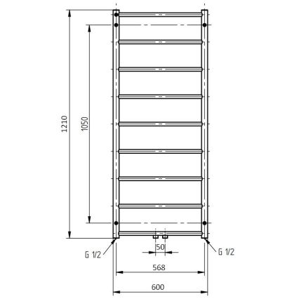 P.M.H. NS4W-M - Radiador toallero para baño NAAS 349 W 121 cm blanco