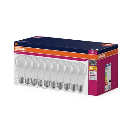 Pack de 10 bombillas LED CLASSIC A75 E27/10W/230V 2700K - Osram