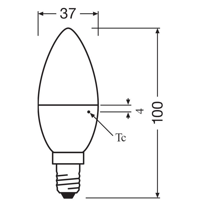 Pack de 2 bombillas LED B38 E14/4,9W/230V 2700K - Osram
