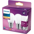 Pack de 2 bombillas LED Philips P45 E27 2,2 W 230 V 2700 K