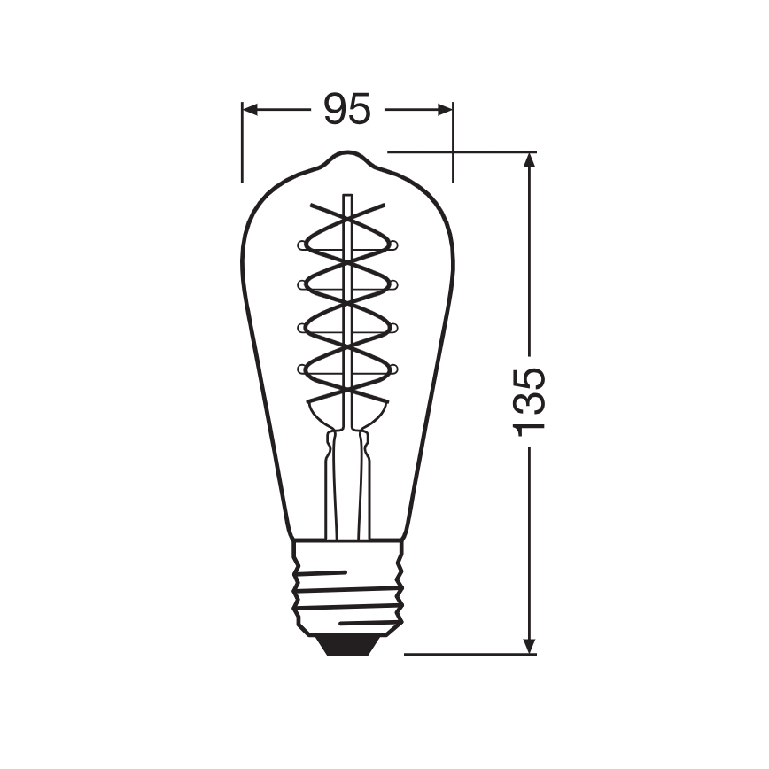 Pack de 2 bombillas LED regulables de filamento vintage E27/4,8W/230V 2200K - Osram