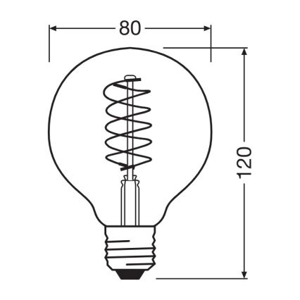 Pack de 2 bombillas LED regulables Filamento Vintage E27/4,8W/230V 2200K - Osram