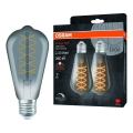 Pack de 2 bombillas LED regulables Filamento vintage E27/7,8W/230V 1800K - Osram