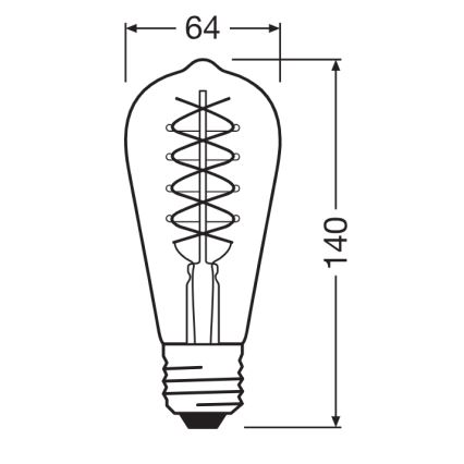 Pack de 2 bombillas LED regulables Filamento vintage E27/7,8W/230V 1800K - Osram