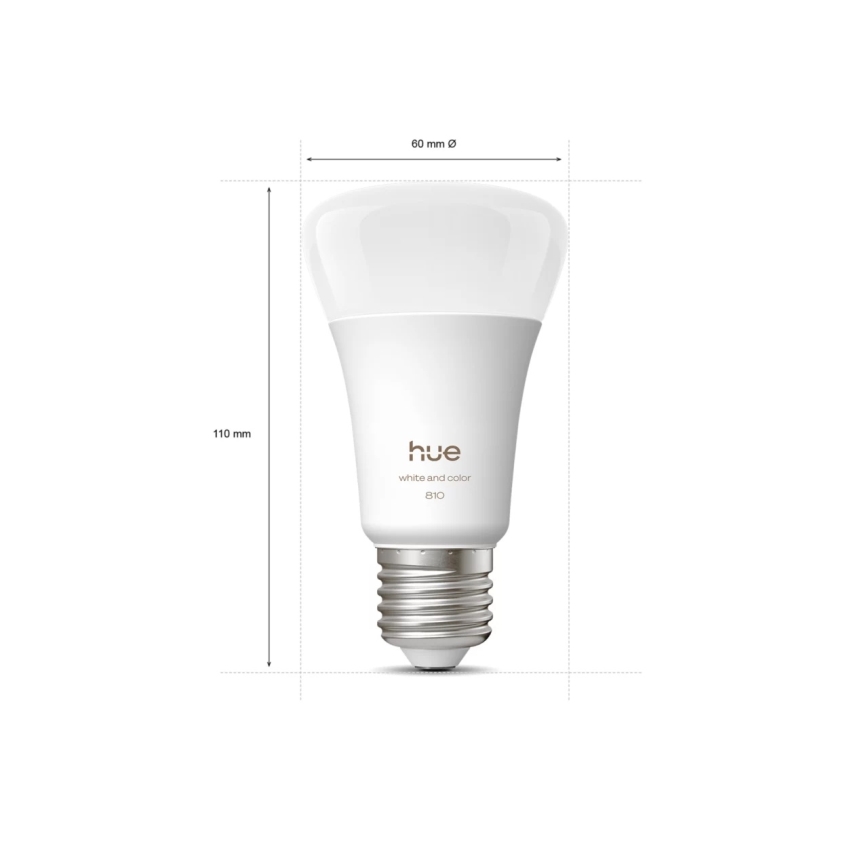 Pack de 2 bombillas LED regulables Philips Hue WHITE AND COLOR AMBIANCE E27/6W/230V 1000-20000K