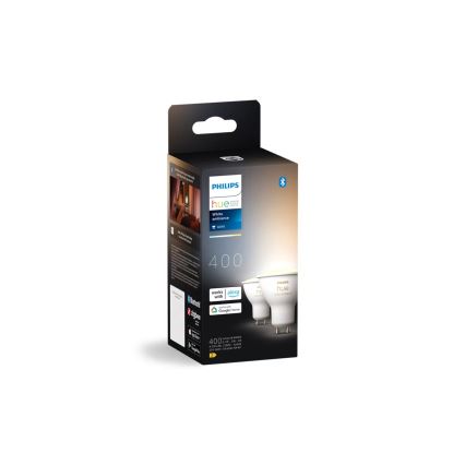 Pack de 2 bombillas LED regulables Philips Hue WHITE AMBIANCE GU10/4,2W/230V 2200-6500K + Hue bridge